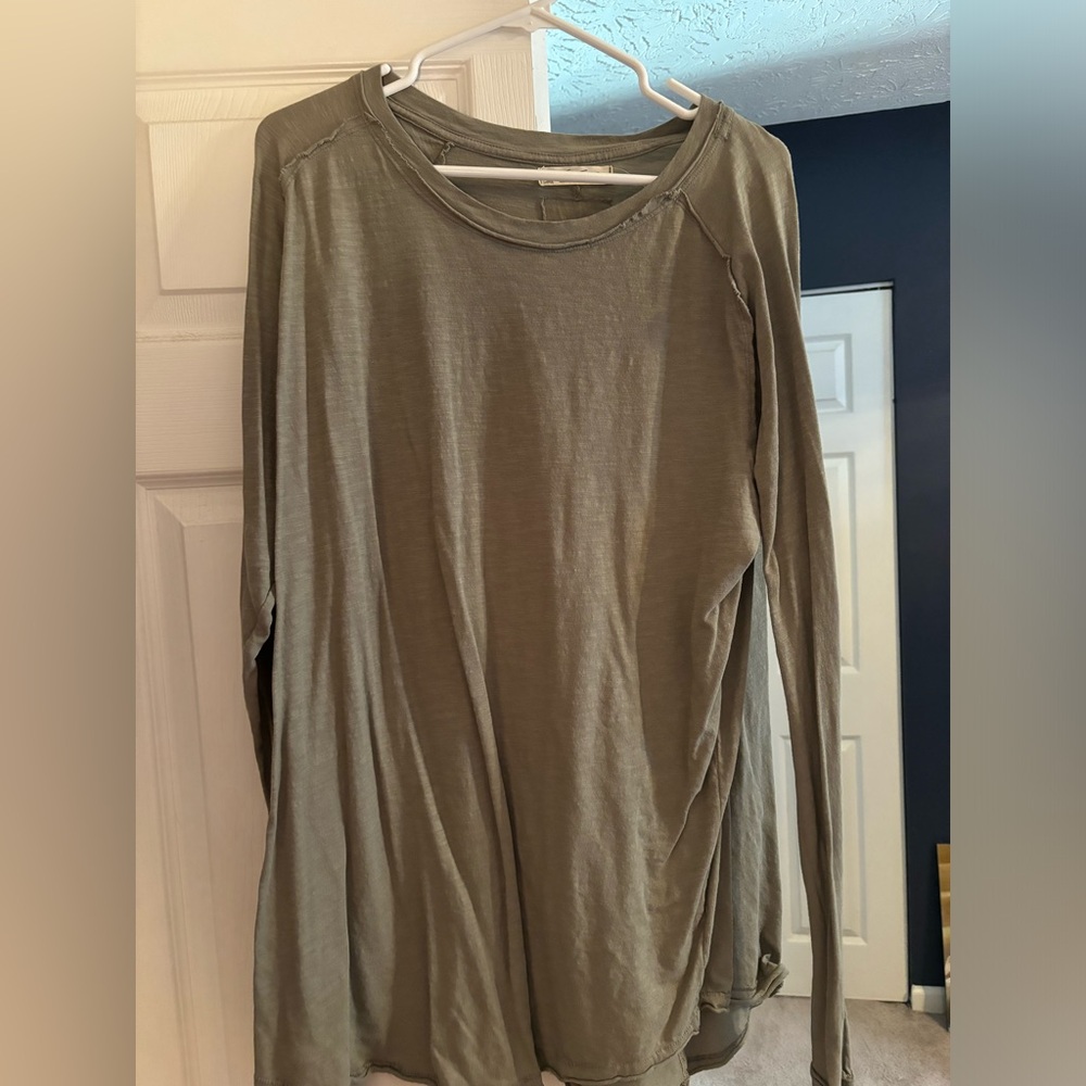 Free People Arden long sleeve in army green